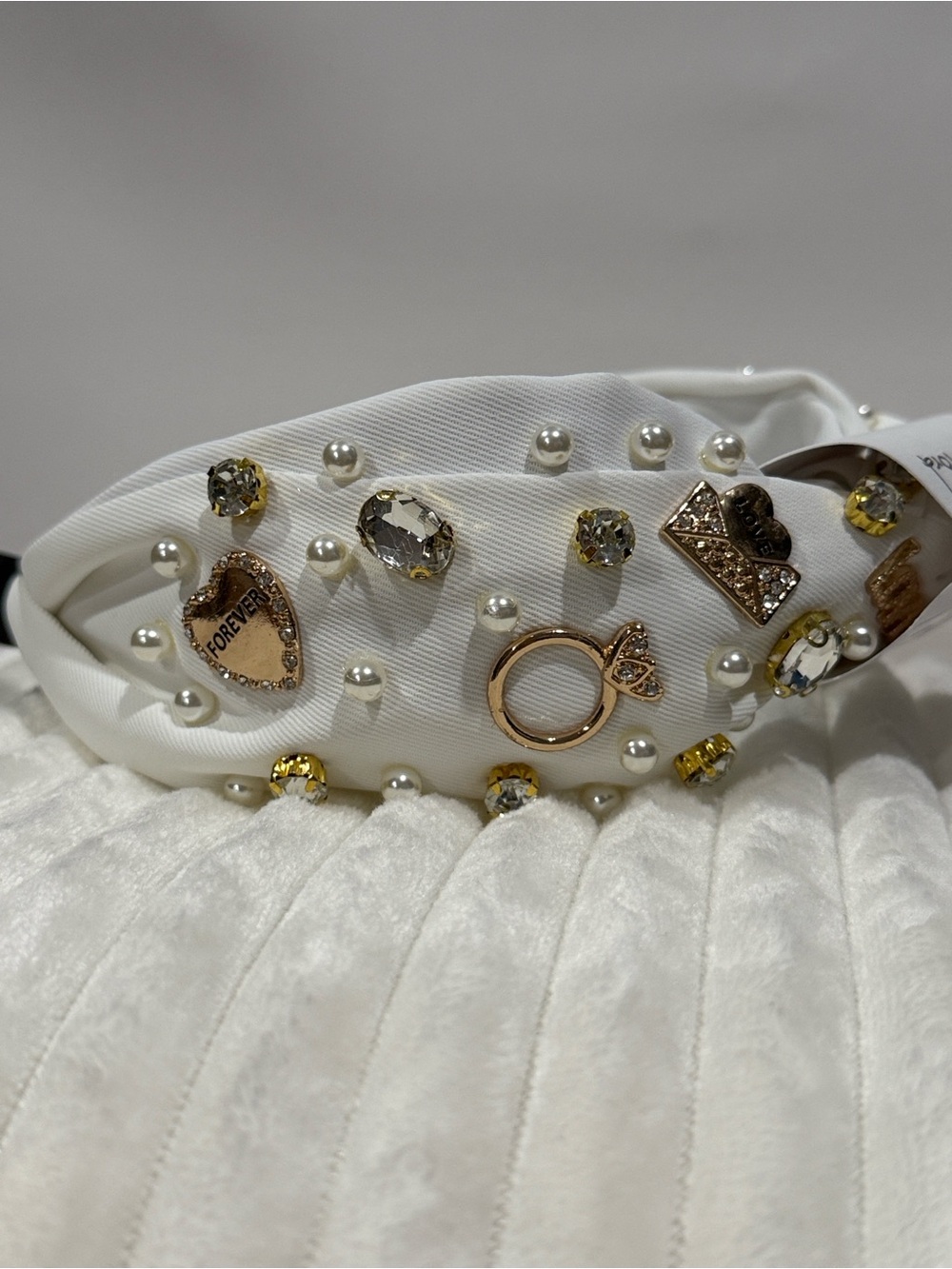 White embellished headband. NWT - Picture 3 of 4